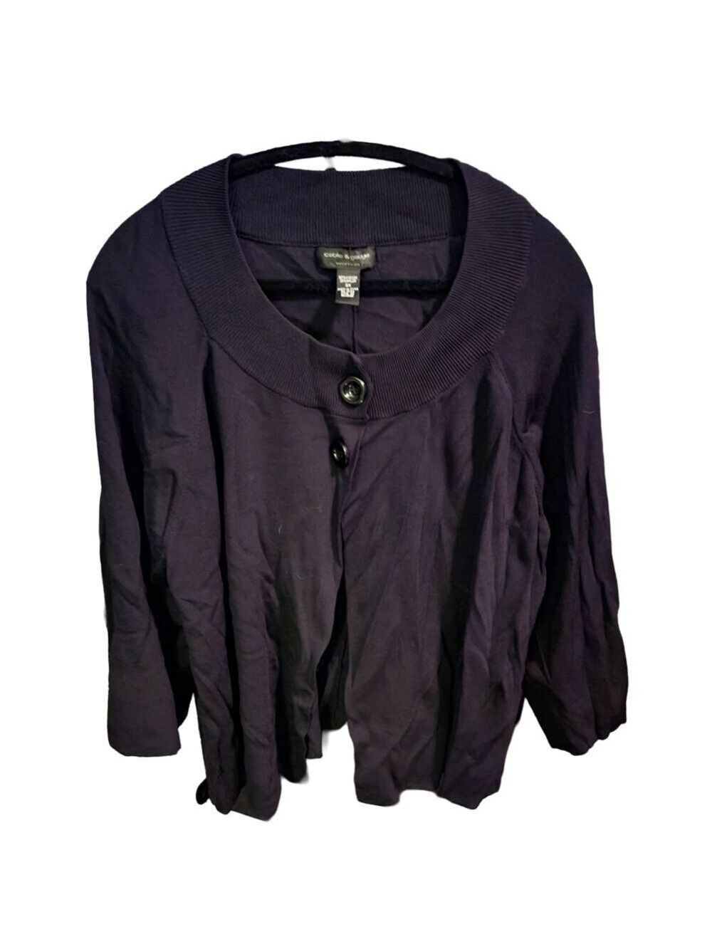 024 EUC 3XL CABLE & GAUGE 3/4 SLEEVE CARDIGAN SWEATER